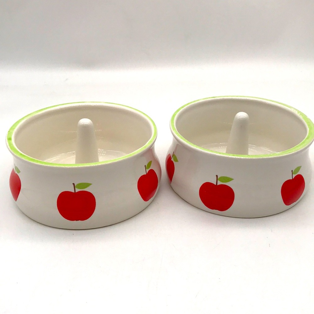 Vintage Set of Two Ceramic Apple Bakers